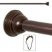Oil Rubbed Bronze Decorative Adjustable Tension Shower Curtain Rod 41 - 72 inches with Ring Hooks - B06WRW13B9
